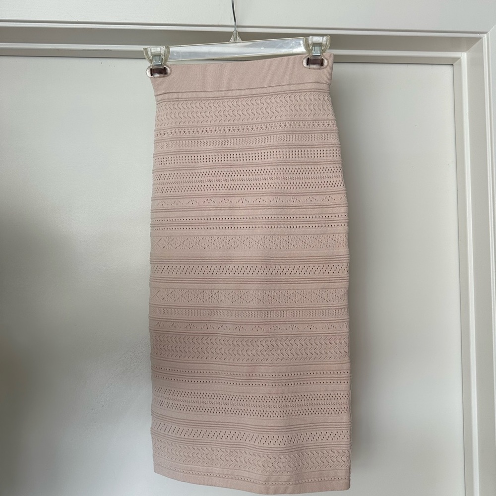 Aritiza babaton knit pencil skirt light pink, XS